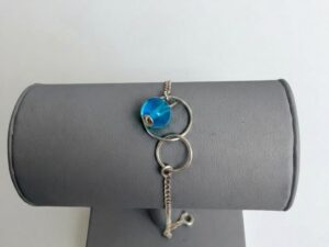 Bracelet Argent 925 et Perle de Murano Turquoise Transparente – Éclat Méditerranéen
