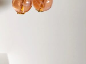 Pushi Crochet plaqué or avec perle en verre rose transparent B