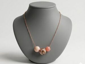 Collier Artisanal en Plaqué Or Rose et Perles de Murano - Rose Poudré Nacré Artisa